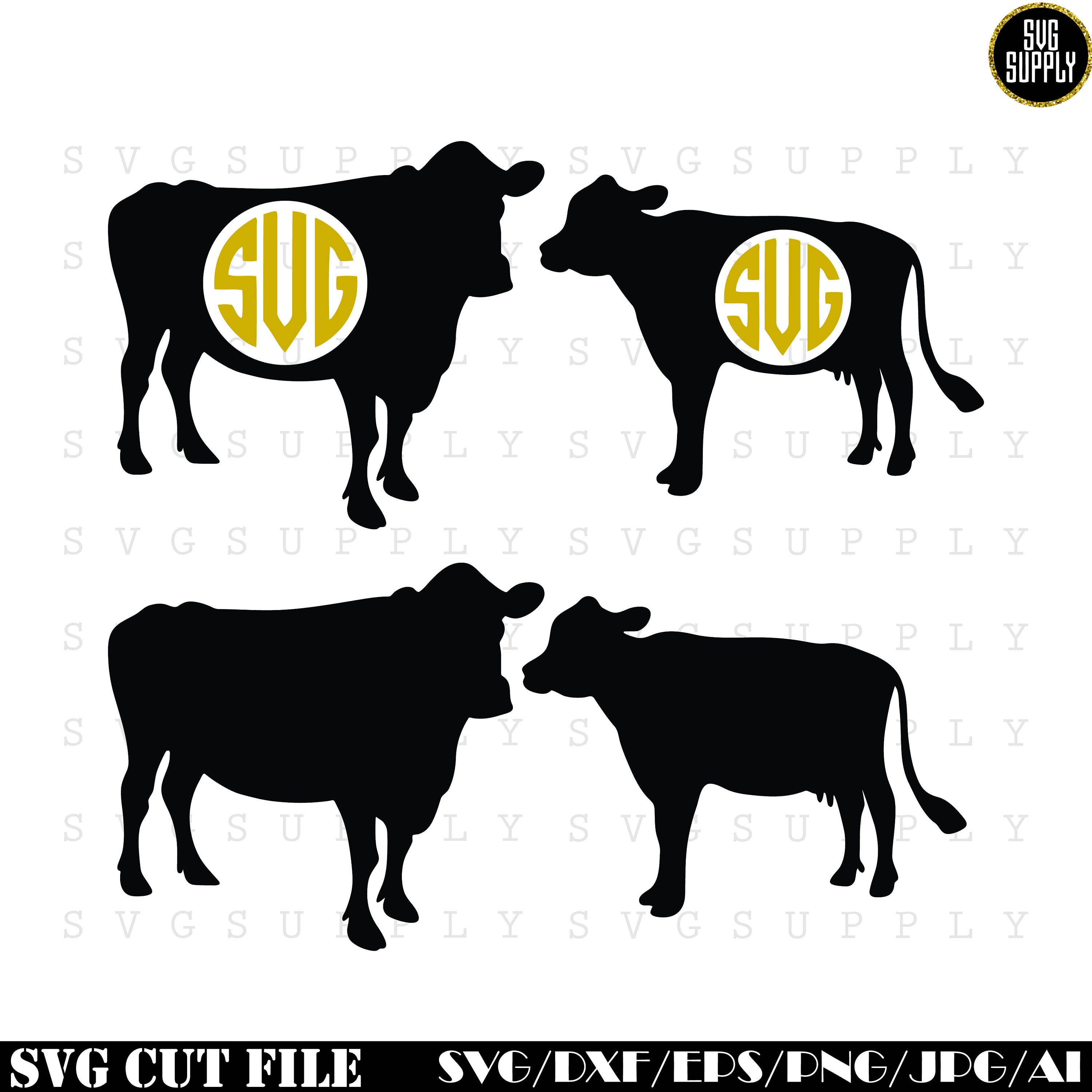 Download Cow SVG, Cow Monogram svg, Cow silhouette cut file Beef ...