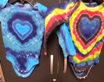2 Pack 24 Months Long Sleeve Tie Dye 100% Cotton Bodysuits