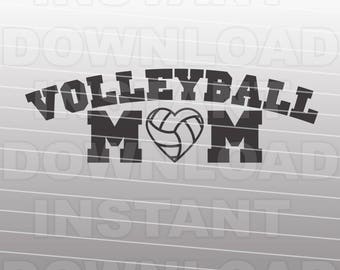 Volleyball Mom SVG File,Volleyball SVG File-Cutting Template-Vector Clip Art for Commercial & Personal Use for Cricut,Cameo,Silhouette,Vinyl