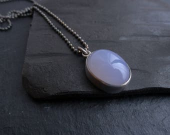 Chalcedony Necklace.Layering Necklace.Boho Necklace.Aqua Necklace.Chalcedony Pendant.Gemstone Necklace.Statement Necklace.Gift for Her.