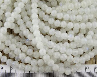 6mm Rainbow Moonstone Beads, 6mm Moonstone Beads, White Beads, 6-6.5mm Natural Gemstone Beads, Round Moonstone Beads, RB601