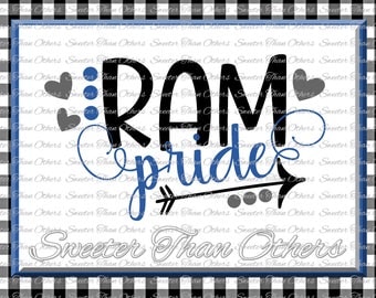 Ram Pride Svg, Football Ram, Baseball Ram, Basketball Ram, Vinyl Design SVG DXF Silhouette Cameo Cricut Instant Download