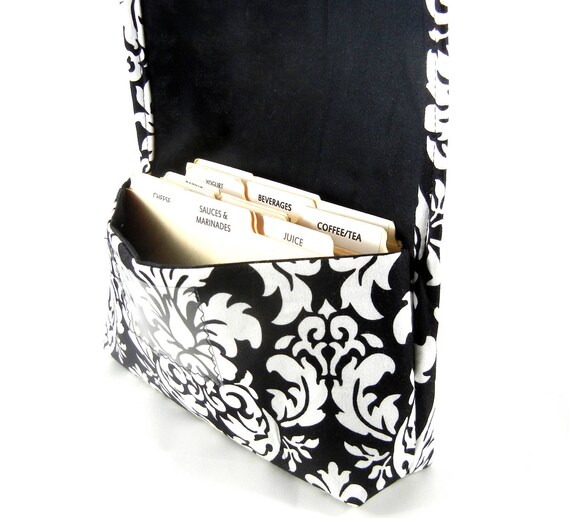 Coupon Holder or Purse Organizer Fabric Black and White