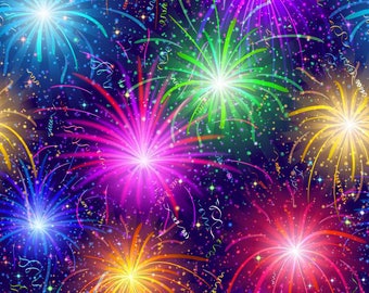 Euro knit import fireworks 1/2 yard cotton lycra