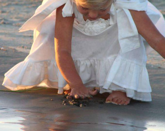 Beach Flower Girl Dress - Toddler Maxi Dress - White Flower Girl Dress - Confirmation Dress - Rustic Flower Girl Dress - 12 mos to 8 yrs
