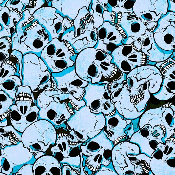 blue skull pile