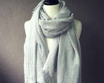 Extra Large women's scarf - organic cotton gauze