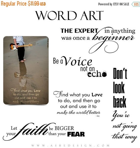 Half Price Sale Inspirational Word Art Quotes Photo Overlays