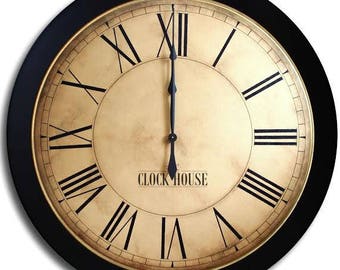 FARMHOUSE CLOCK 30in Whiting Distressed-Large Wall Clock-Family Heirloom-FREE Inscription