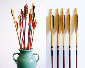 8 Vintage Archery Arrows / Instant Collection / Mixed Lot / Summer Decorating