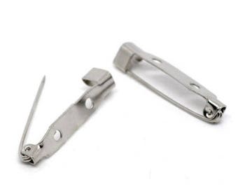 24 épingles 2 cm supports broches en métal argenté