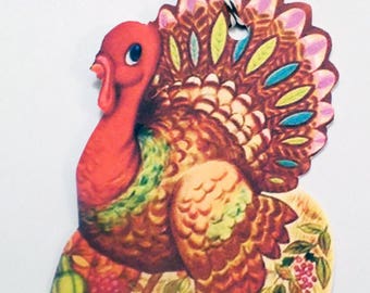 Retro Turkey Tags - Set of 4 - Thanksgiving Turkeys - Gift Tags - Kitsch Turkeys - Thanksgiving Tags - Treat Tags - Thank You - 1950's Tag