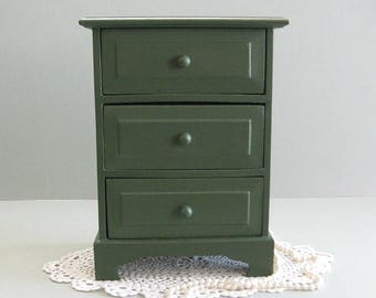 Jewelry Storage Box Vintage Jewelry Box Green Jewelry Box Wood Jewelry Box Wooden Jewelry Box with Drawers Jewelry Organizer Jewelry Chest