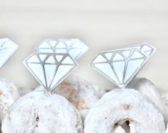 Diamond "Ring" Toppers - gem picks for cupcakes, doughnuts, sandwiches and desserts