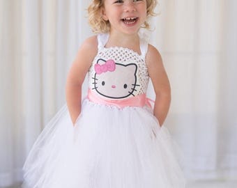 EARLYBIRD SALE Hello Kitty Inspired Halloween Costume or Birthday Dress Inspired Tutu Dress, Birthday Parties, or Dress Up