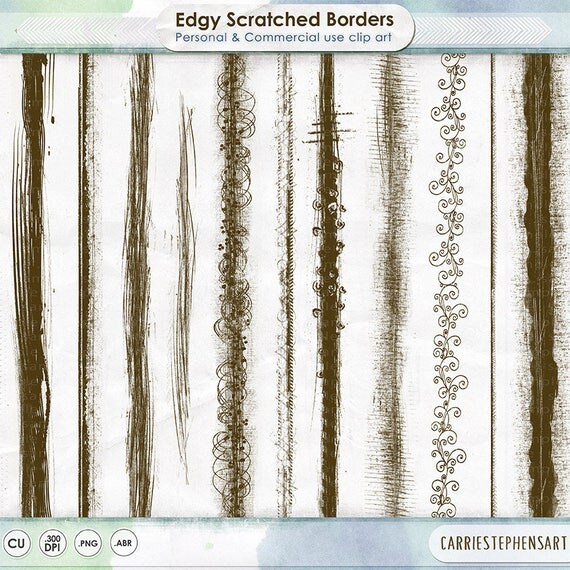 Wabi-Sabi Grunge Border Clip Art, Aged Effect Digital Stamp, Distress Ink Edge Photo Overlay, Photography Resource, PS Brush + PNG graphics Il_570xn