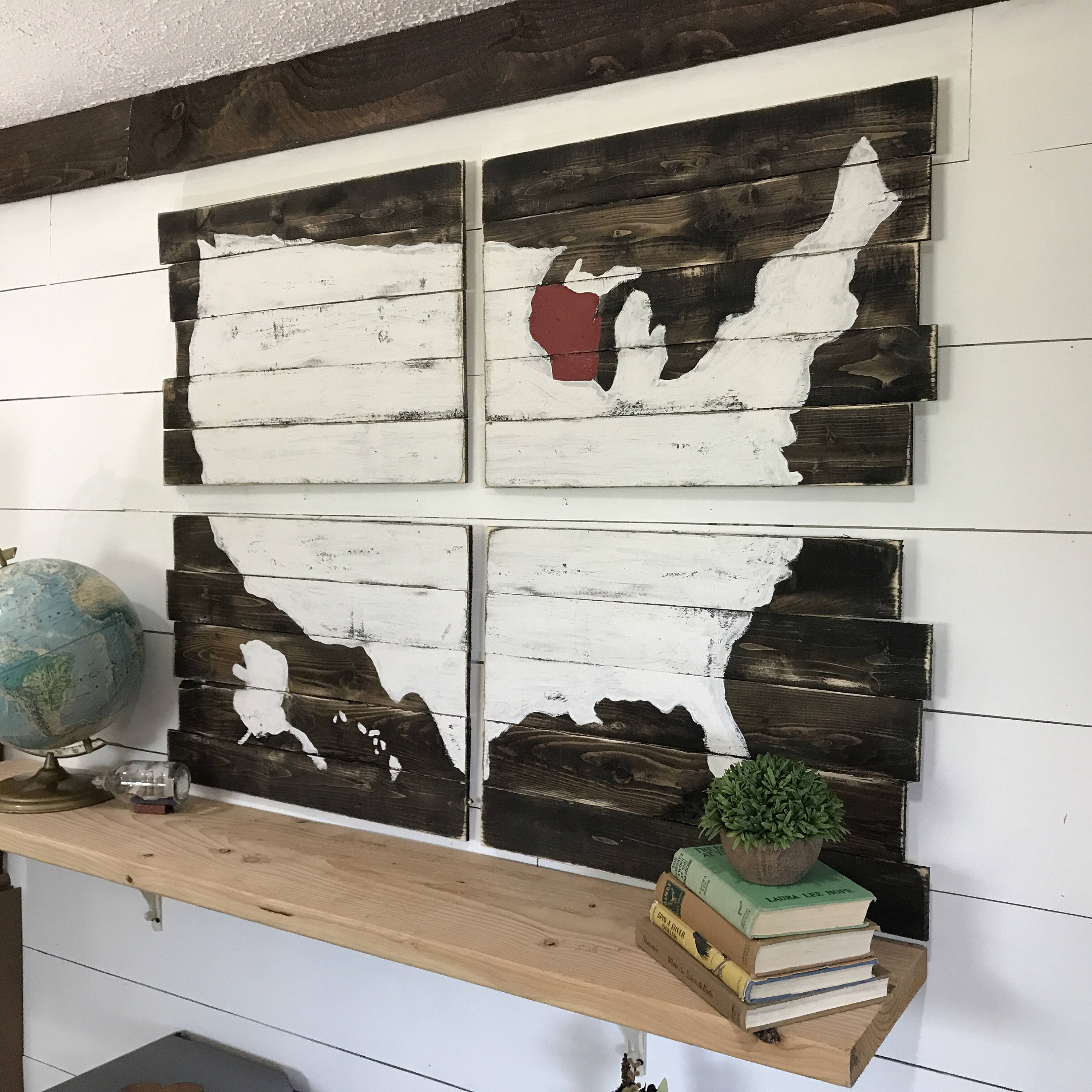 Rustic USA Wood Map Wooden United States of America Map