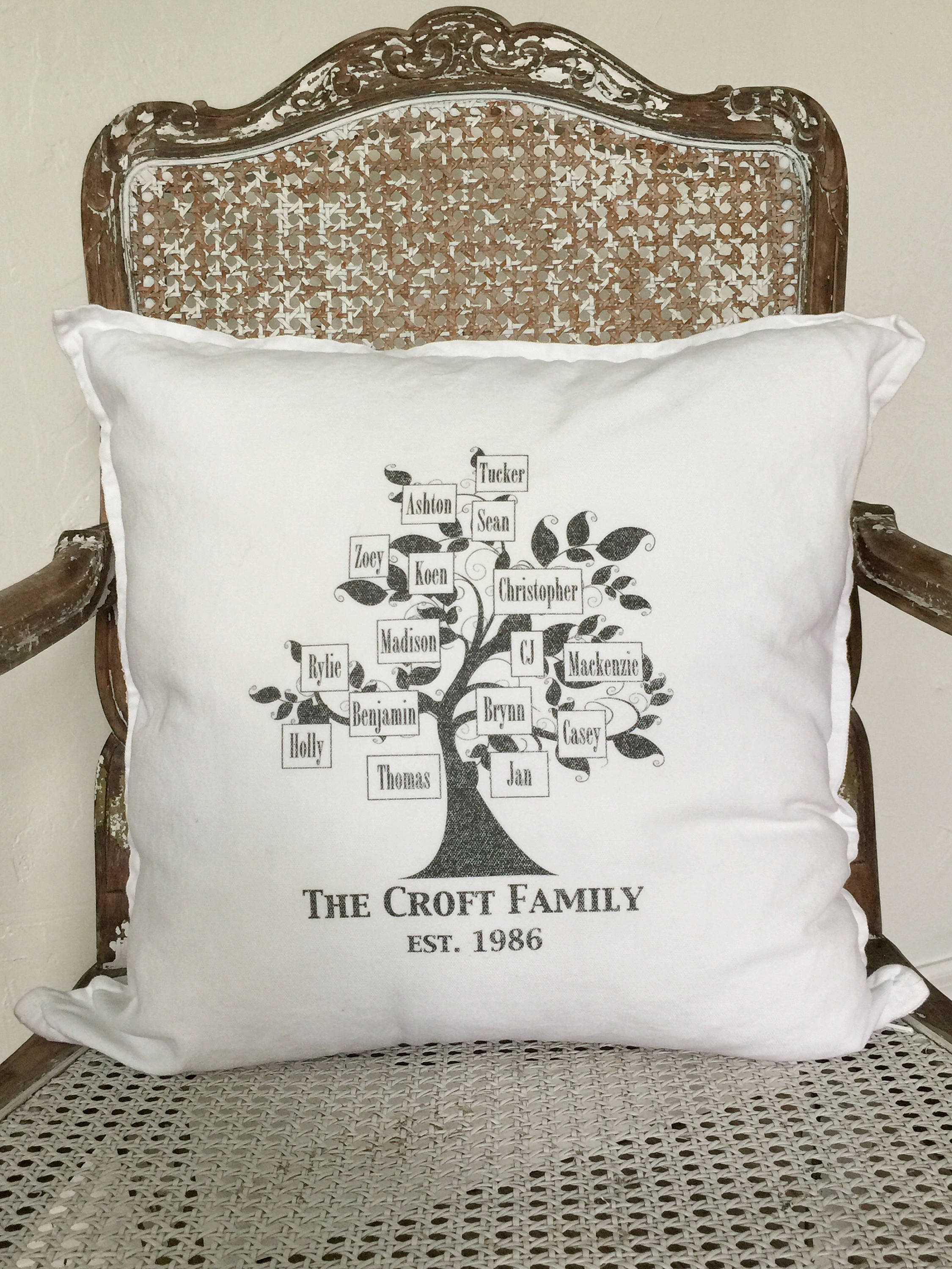 Family Tree Personalized Pillow Family Reunion Gifts