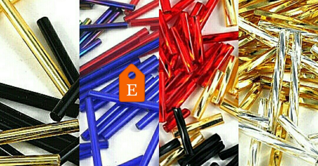 Twisted Bugle Beads Loose Tube Barrel Silver & Gold 25