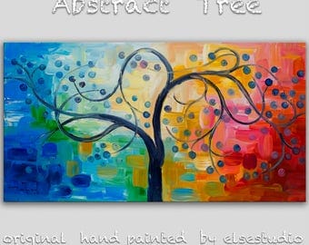 Sale Original oil Painting Abstract Painting 48" Canvas art, free dynamic Brushwork, fresh eye-catching focal point, by Tim Lam