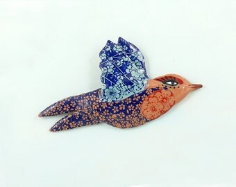 Ceramic Wall Bird | Clay Bird | Ceramic Art | Animal Art | Ceramic Animals | Birder Gift | Bird Hanging | Wall Art | Ceramic Bird | Bird Art