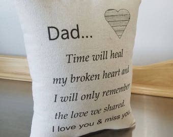 Sympathy gift father throw pillow bereavement gift pillow loss of dad keepsake in memory of dad cushion condolence gift thinking of you gift