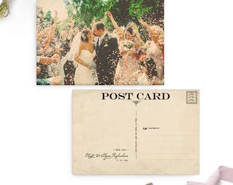 Wedding Thank You Postcards, 4x6, Thank you card, Vintage Style - the "Alysse"