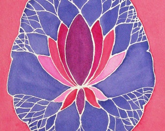 Purple Lotus Brain - original watercolor painting