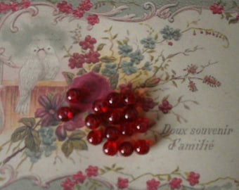 150 set of 25 8 mm red Crackle glass beads