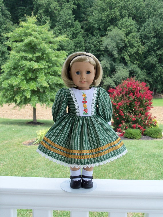 SUPER SATURDAY SALE ! Embroidered Autumn Dress / Doll Clothes for American Girl® Kit, Melody, Maryellen or Other 18" Doll