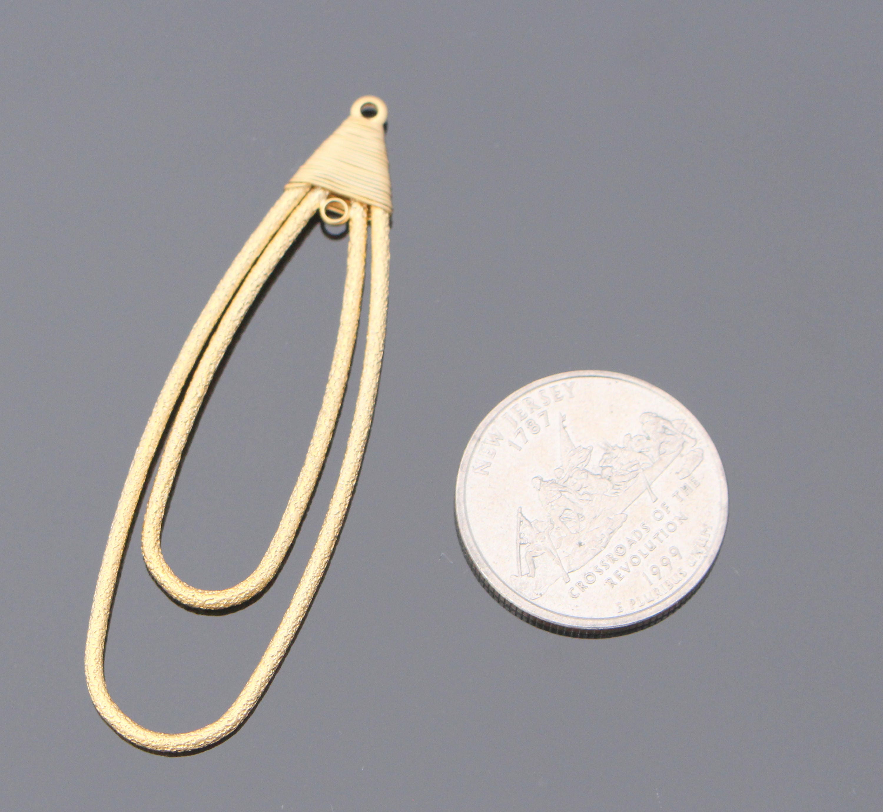 Jewelry findings Matte Gold Tarnish resistant Double Teardrop Hoop