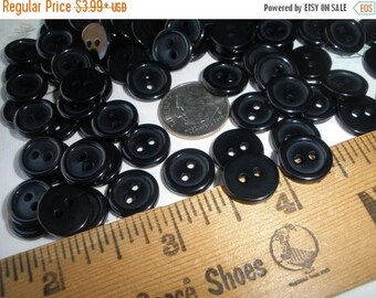 Small 12MM black buttons with rim 2-hole sew-on shiny 19L 50 pieces sewing crafts scrapbooking jewelry flat back bulk paper tag supply