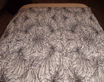 vintage ladies head neck scarf black white abstract