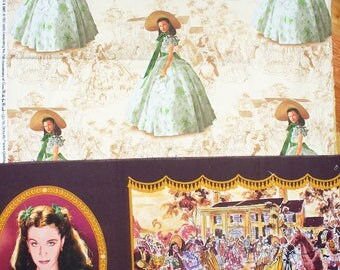 Gone with the Wind Fabric, Scarlett Portrait, Scarlett OHara, Just Scarlett, Green Dress, 2 Fabrics, Margaret Mitchell