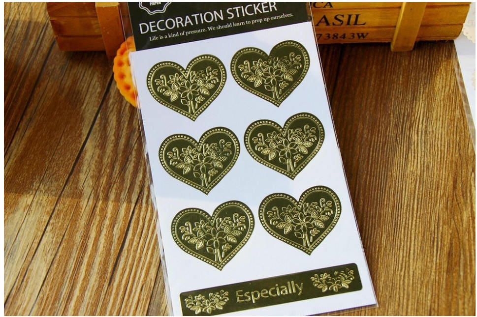 Gold Foil Stickers Embossed Stickers Gold Favor Stickers