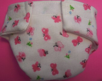 Ready to Ship SIZE #2 cloth Doll Diaper baby butterfly adjusts washable fits bitty baby some baby alive all gone American Girl doll & more