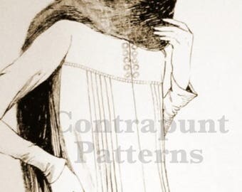1920s dress pattern. Nice and comfortable, with cool pleated details.