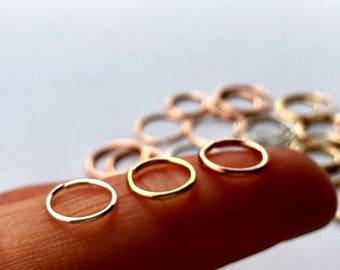Gold Hoop Earring Small, Cartilage Earring, Hoop Earring, Small Gold Hoop Earring, Cartilage Hoop, Endless Hoop Earring, 6 mm Hoop Earring