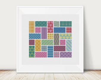 Geometric Maze, Cross Stitch Pattern, PDF, Instant Download