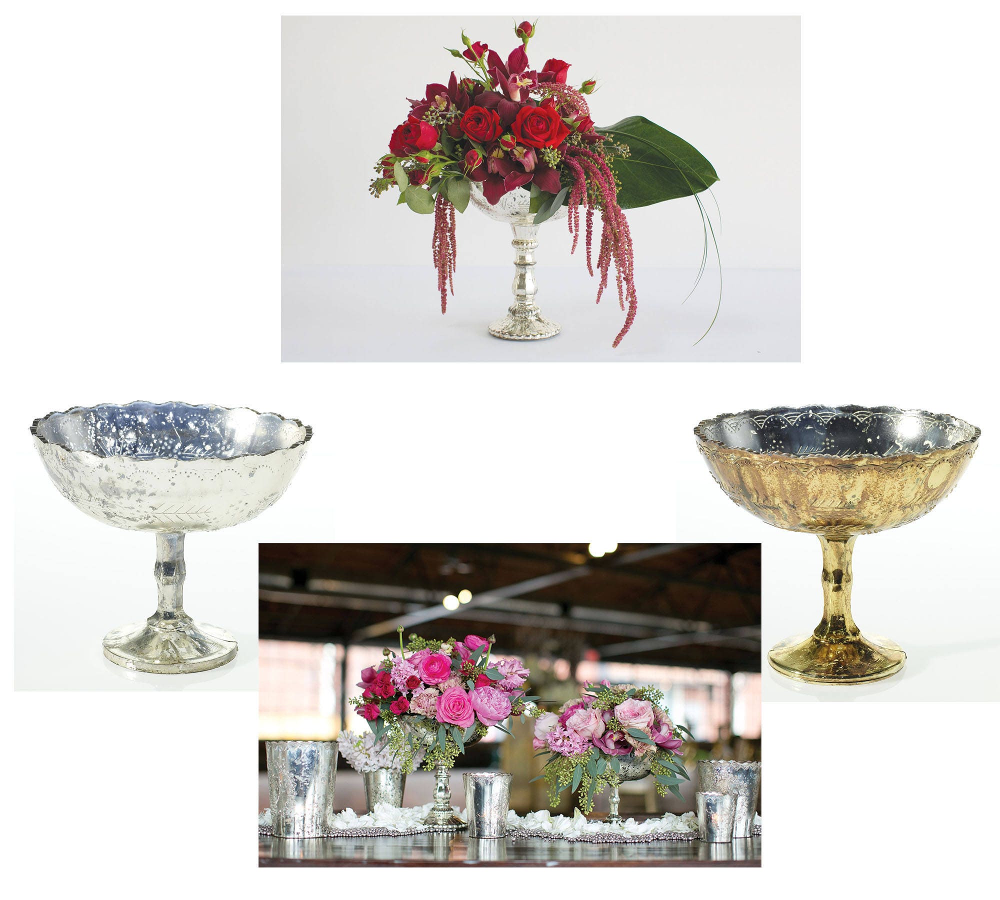 Floral Vase Compote Flower Container Compote Vase Wedding