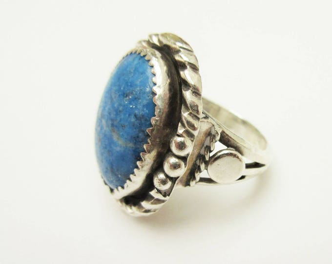 Sodalite Ring - Blue Gemstone - Sterling Silver - denim lapis - size 10 1/2 ring