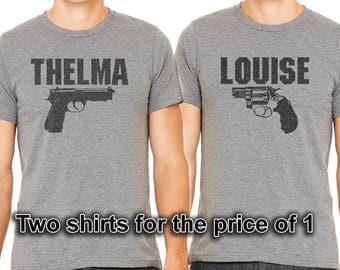 THELMA and LOUISE set of 2 shirts. Ladies and Unisex sizes. Ultra soft, Bella + Canvas