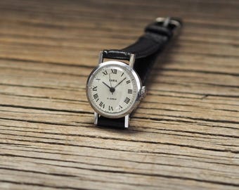 15% off Vintage USSR Women's Watch ZARJA 1960-70's/ Vintage Ladies Watch ,Mechanical watch ,USSR womens watch, leather womens watch