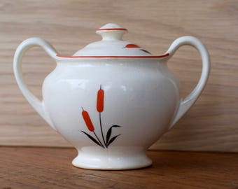 Vintage Cattail Oven Proof Sugar Bowl - Sears Roebuck & Co. Vintage Sugar Bowl