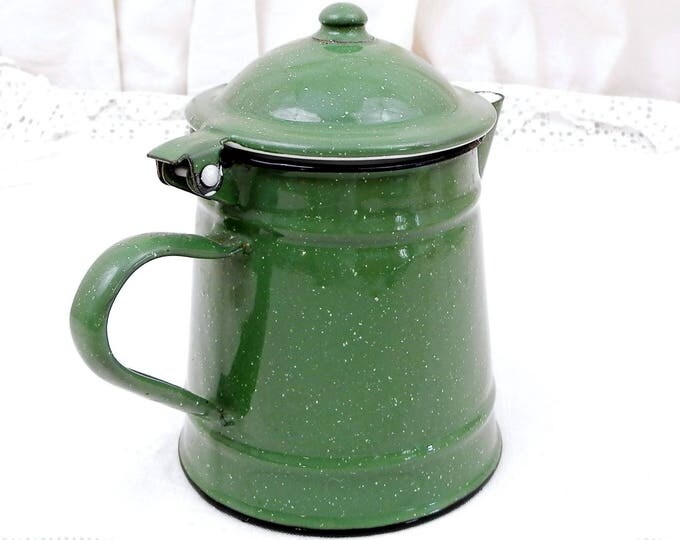 Small Vintage Excellent Condition Green Speckled Enamelware Coffee Pot, French Child's Toy Cafetiere, Country Cottage Kitchen Enamel Decor, Small Vintage Excellent Condition Green Speckled Enamelware Coffee Pot, French Child's Toy Cafetiere, Country Cottage Kitchen Enamel Decor,