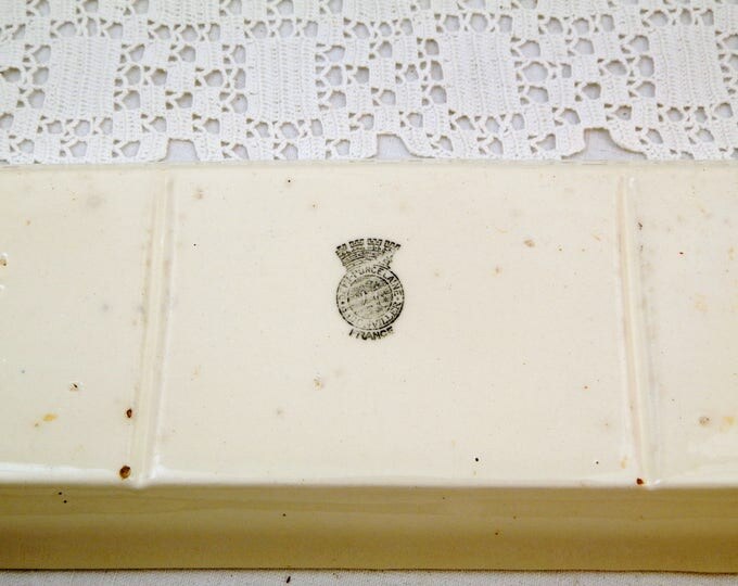 Antique French Soap Dish from France by Badonviller, Retro Bathroom Ware Toothbrush Lidded Dish, Trinket Box, Vintage Brocante Fleamarket Antique French Soap Dish from France by Badonviller, Retro Bathroom Ware Toothbrush Lidded Dish, Trinket Box, Vintage Brocante Fleamarket