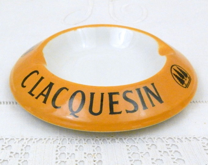 Vintage Mid Century 1960s Ceramic Publicity Ashtray for Clacquesin Ogeval Calvados from France, Tobaccina