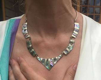 Abalone and Silver Necklace