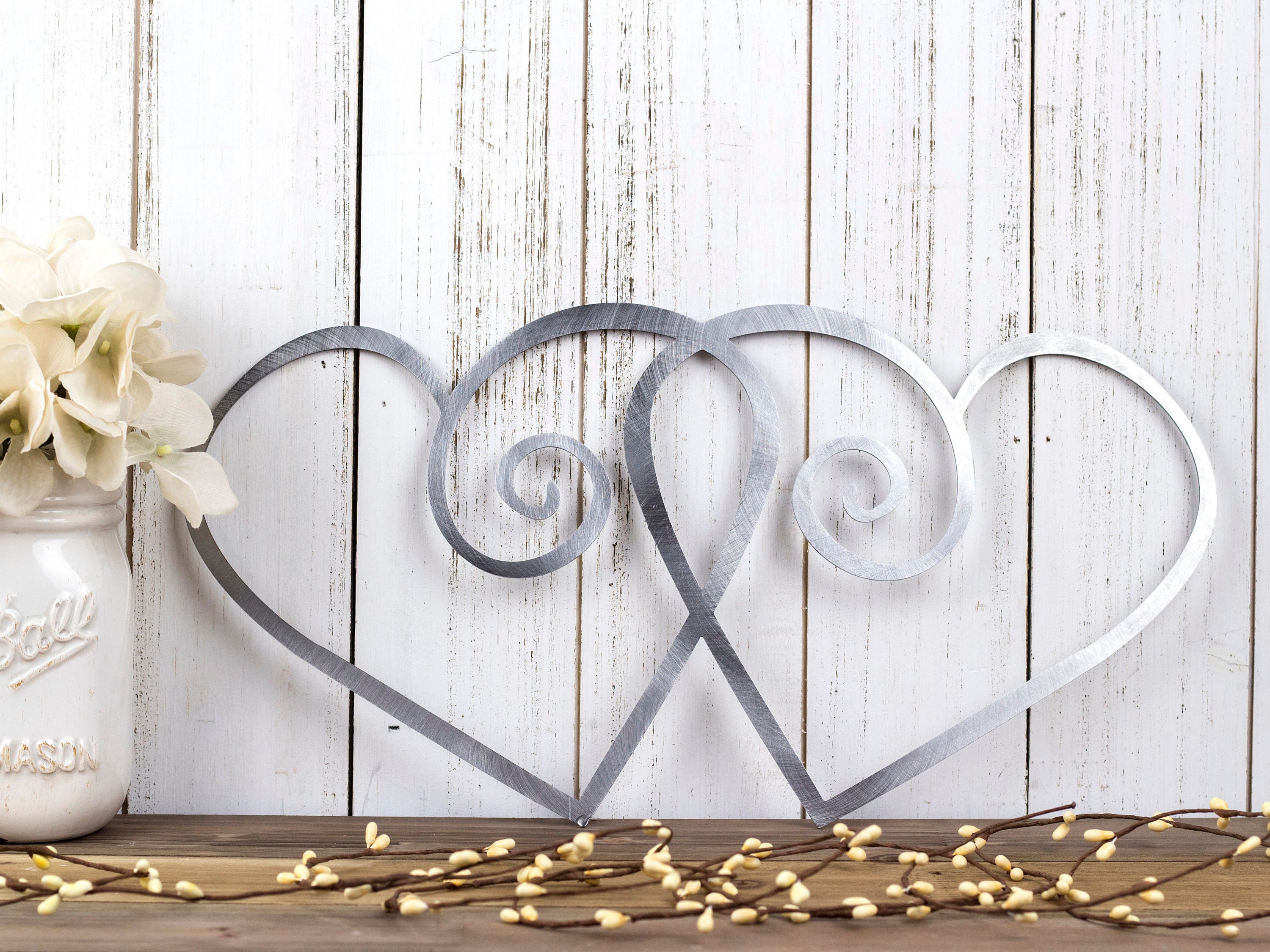 Hearts Metal Wall Art Wedding Gift Decor Sign Hearts Metal Wall Art Wedding Gift Decor Sign Love