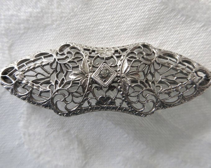 Antique Art Deco Brooch, 1920s Filigree Pin, Vintage Art Deco Jewelry, Antique Wedding Jewelry, Vintage Bridal Jewelry, Antique Brooch